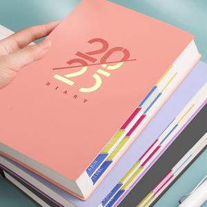 2025년 1월-12월 플래너 스페인어/영어 노트 A5 PU 가죽 커버 학교 일정 계획 주간 월간 일기 주최자