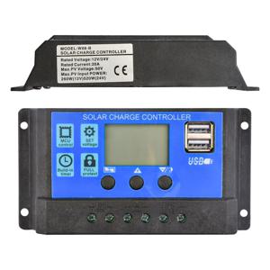 태양광 충전 컨트롤러, 자동 LCD 듀얼 USB, 5V 출력, 태양광 패널, PV 레귤레이터, 부하 방전기, 12V, 24V, 30A, 20A, 10A