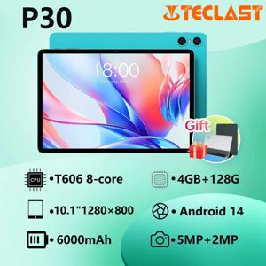 Teclast P30 태블릿 Unisoc T606, 1.6GHz, 4GBRAM, 128GB ROM, 10.1 인치, 1280 × 800iPS, 와이파이, 6000mAh, C타입, 5MP + 2MP 카메라, 안드로이드 14