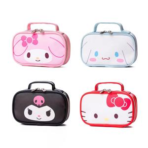 만화 Sanrio 화장품 가방 PU 헬로 키티 케이스 Kuromi 내 멜로디 여행 휴대용 대용량 학생 보관 가방