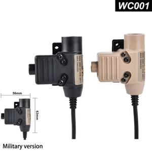 전술 군사 버전 U94 PTT Comtact II 유선 플러그 군용 헤드폰 어댑터, 야외 사냥 헤드폰 연결 케이블