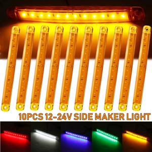 12-24V 12LED 사이드 마커 표시 등 전면 후면 LED 표시기 자동차 트럭 트레일러 트럭 버스 1/2/6/10/20X 용 신호 램프 켜기