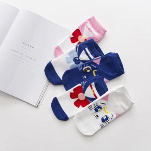 여자 애니메이션 선원 활 양말 귀여운 소녀 카와이 소녀 만화 파란 고양이 흰색 키티 양말 JK 유니폼 생일 선물 착용