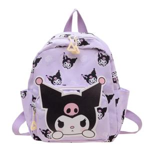 2025 애니메이션 만화 Kuromi 멜로디 Cinnamoroll 배낭 소년 소녀 만화 헬로 키티 카와이 캔버스 패션 어린이 Schoolbag