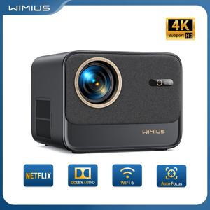 Wimius 넷플릭스 공식 자동 초점 키스톤 FHD 1080p 와이파이 6 블루투스 지지대 돌비 홈 시어터 프로젝터, 4k 30000 루멘