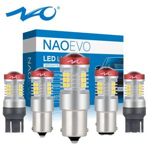 NAO P21W LED PY21W BA15S T20 W21/5W W5W T10 7443 LADA DRL P21/5W 1300LM 자동차 조명 전구 7440 BAY15D W21W 1157 빨간색 흰색 1156