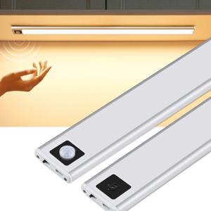 초박형 USB LED 캐비닛 조명 핸드 스윕/PIR 모션 센서 LED 충전식 알루미늄 주방 램프 휴대용 야간 조명