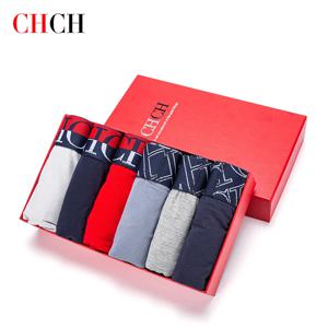 CHCH 6Pcs/남성 속옷 패션 속옷 높은 스트레치 복서 팬티 반바지 통기성 부드러운 남성 반바지 플러스 SizeL-3XL