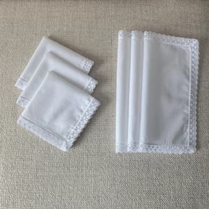 25CM/9.84IN, 6PCS 얇은 순수 코튼 패브릭 레이스 손수건 웨딩 장식 홈 장식 가방 장식 손수건 솔리드 c