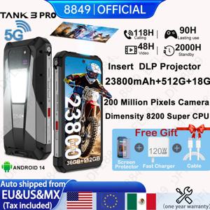 8849 Tank 3 Pro by Unihertz 견고한 프로젝터 스마트폰 Android 32/36GB RAM 512GB ROM 5G 120W 충전기 23800mAh OTG 휴대전화
