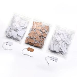 100pcs 쥬얼리 작은 레이블 diy 빈 작은 태그 멀티 크기 크래프트 종이 흰색 탄성 라인 가격 태그 X13