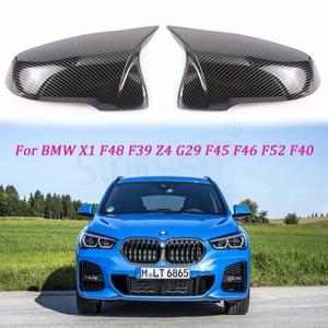 광택 블랙 사이드 윙 수정 백미러 커버 캡, BMW X1 F48 X2 F39 Z4 G29 2GT F45 F46 F52 F40 도요타 수프라용, 2 개