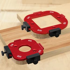 R10-R50 알루미늄 합금 라운드 코너 반경 템플릿 세트, 목공용 라우터 테이블 지그, 탈착식 클립이 있는 아크 절단 보조 장치