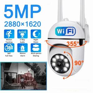 5MP Wifi 비디오 감시 카메라 CCTV PTZ IP 카메라 스마트 인간 추적 4X 줌 나이트 비전 풀 컬러 야외 방수