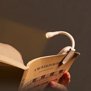 3색 미니 LED 책 조명 눈 보호 조절 가능 클립 360 °   여행 침실 독서용 충전식 플립 연구 램프