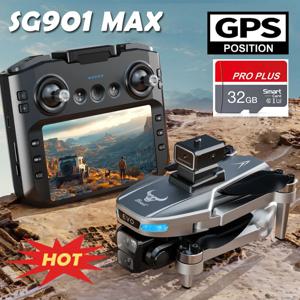 미니 드론 전문 GPS HD 카메라 드론 5G WIFI FPV 비디오 4k UAV 4.5 인치 대형 스크린 원격 제어 RC Dron SG109 PRO MAX