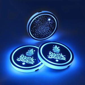 LED 자동차 컵 거치대 조명, 7 가지 색상 변경, USB 충전 매트 컵 패드, LED 자동차 인테리어 분위기 램프 장식 조명, 2 개