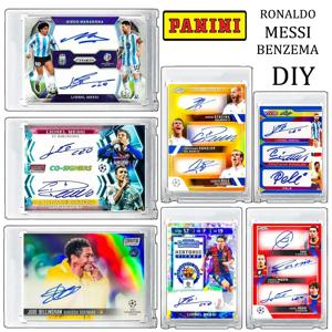 Panini 스타 컬렉션 카드 벽돌 홈 메이드 굴절 반짝이 DIY 메시 크리스티아누 호날두 벤제마 Xavi Bellingham Bruyne 선물