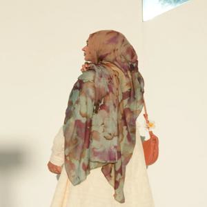 1Pcs 라마단 새로운 수채화 Hijab 인쇄 여성 보헤미안 부드러운 이슬람 Hijabs 꽃 통기성 목도리 랩 스카프 Headscarf 따뜻한