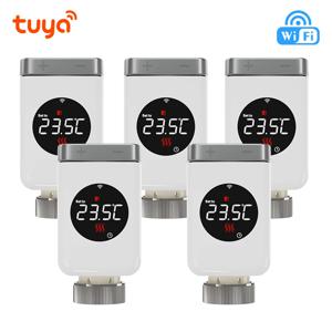 Tuya 스마트 WiFi 온도 조절 라디에이터 밸브 TRV 프로그래밍 가능한 APP Alexa Google 홈이 포함된 원격 온도 컨트롤러 히터