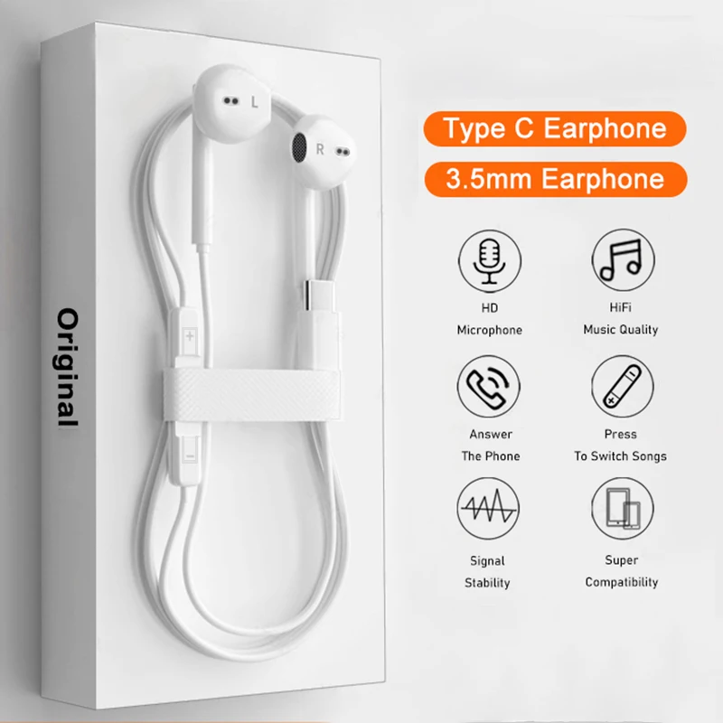 Xiaomi Mi 14 13 12 Pro Ultra Lite 3.5MM 이어폰 Redmi Poco Huawei Samsung 이어 버드 헤드셋 용 기존 유형 C 유선 헤드폰