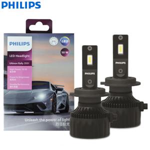 필립스 Ultinon Rally 3551 LEd H4 H7 H11 HB3 HB4 HIR2 최고 출력 50W 4500LM 자동차 전조등 6500K 백색 최고 조도 와트 LED 전구 2개