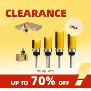 Clearance_4PCS 8MM 생크 목공 밀링 커터 프로파일 트리밍 나이프 조각 기계 밀링 커터 베어링_Continu