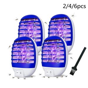 2/4/6Pcs LED 소켓 모기 킬러 램프 미국/EU 플러그 전기 모기 비행 버그 곤충 트랩 킬러 야간 램프