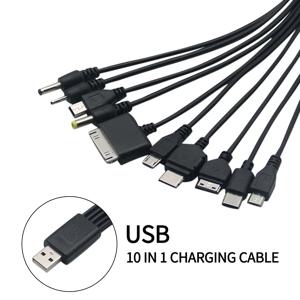 10 In 1 다기능 USB 케이블 범용 전화 충전 케이블 삼성 Nokia 전화 충전기 용 멀티 헤드 충전 케이블 코드