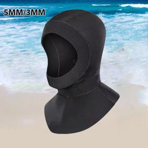5MM/3MM 네오프렌 다이빙 후드 남성 여성 어깨 딥 다이빙 서핑 스피어 낚시 안티 콜드 스쿠버 모자와 두꺼운 수영 모자