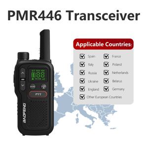 BF-T18 Baofeng 워키 토키 PMR446 446MHz 마이크로 Type-C 유럽 국가 충전 16 채널 장거리 휴대용 CB 라디오