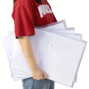 12 Pcs 포켓 스토리지 투명 파일 가방 사무실 폴더 문서 4500X3200X010CM Pp A3 봉투 문서