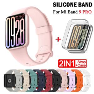 Xiaomi Mi Band 9 Pro 스트랩 용 스트랩 + 케이스 Mi band 9Pro 용 스마트 밴드 보호 케이스 실리콘 팔찌 팔찌