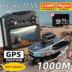 새로운 SG901 MAX GPS 드론 전문 8K 카메라 공중 FPV 브러시 대형 스크린 원격 제어 접이식 드론으로 장애물을 피합니다.