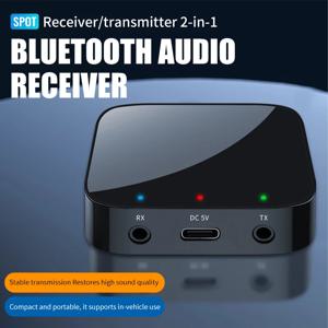 Bluetooth 5.3 수신기 및 송신기 3.5mm AUX 무선 오디오 어댑터 자동차 PC TV 헤드폰 용 Bluetooth 송신기