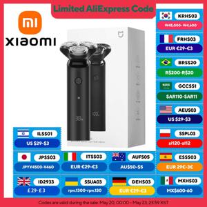 XIAOMI MIJIA 전기 면도기 S500, Type-C 충전식 습식 건식 면도기 남성용, IPX7 완전 방수, LED 디스플레이 60분 배터리 수명