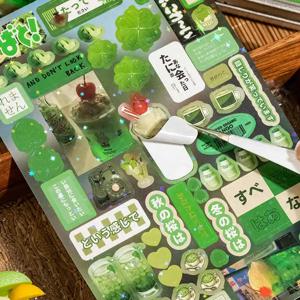 6 개/갑/팩 귀여운 다이 컷 플래시 스티커 Scrapbooking에 대 한 레트로 Y2K 장식 스티커 DIY 전화 케이스 장식 콜라주 소재