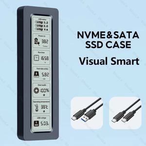 M.2 NVMe SATA SSD 인클로저 비주얼 스마트 SSD 케이스 USB 3.2 Gen 2 10Gbps NVMe PCI-E 20Gpbs