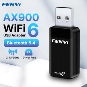 Fenvi AX900 Bluetooth 5.4 USB 어댑터 WiFi 6 미니 USB 동글 5G/2.4G 듀얼 밴드 WiFi6 네트워크 카드 무선 수신기 드라이버 무료