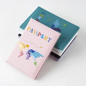2025 새로운 색상 편지지도 인쇄 된 여권 소지자 여권 커버 티켓 클립 여권 지갑 여행 지갑 ID 카드 소지자 남여