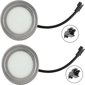 2피스 범위 후드 전구 DC 12V 1.5W 스테인레스 스틸 범위 후드 LED 조명 교체 매립형 주방 범위 후드 조명