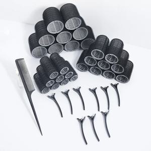 19pcs 스타일링 헤어 액세서리 키트, 무열 경기자, 덕빌 클립, 뾰족한 꼬리 미세 치아 빗, 실제 머리 가발 전용