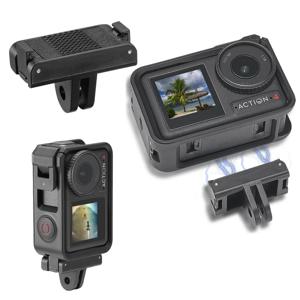 DJI 액션 5 프로용 마그네틱 퀵릴리즈 베이스, DJI 액션 4, 액션 3 카메라 액세서리, 마그네틱 2 클로 어댑터, 1/4 스레드