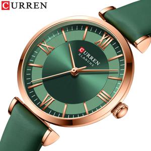 새로운 CURREN 시계 여성용 석영 가죽 손목시계 세련된 클래식 시계 Montre femme