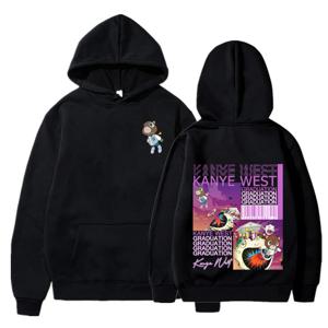 가을, 겨울 캐주얼 패션 남성 여성 운동복 Kanye West 졸업 곰 가역 인쇄 후드 티셔츠