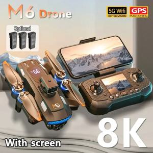 Xiaomi M6 Drone Professional 8K 카메라 드론 5G WIFI FPV UAV 스크린 원격 제어 RC Dron 회피 공중 Quadcopter