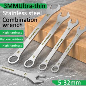 초박형 오픈 엔드 렌치 5-32MM 래칫 렌치 범용 스패너 자전거 오토바이 자동차 수리 도구 용 이중 목적 렌치