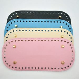 니트 가방에 대 한 22x10cm 긴 바닥 PU 가죽 가방 기본 구멍이 있는 수 제 바닥 Diy 크로 셰 뜨개질 가방 하단 액세서리