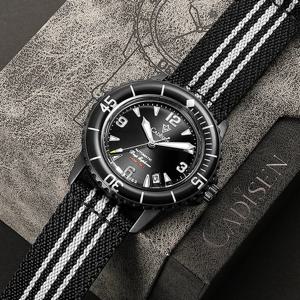 CADISEN Deep Explorer 2025 새로운 자동 기계식 시계 남자 캔버스 스트랩 손목 시계 NH35 럭셔리 빛나는 방수 시계