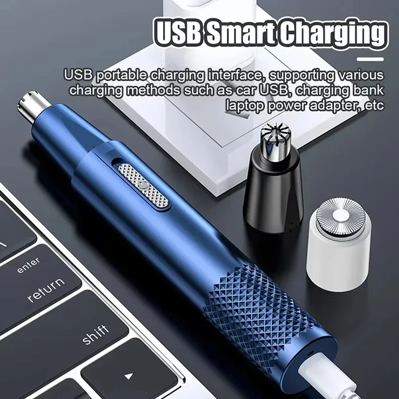 남성용 전기 코 헤어 트리머, 코 및 귀 제거기, 자동 세척 가능한 전기 면도 도구, USB 충전식, 1 개